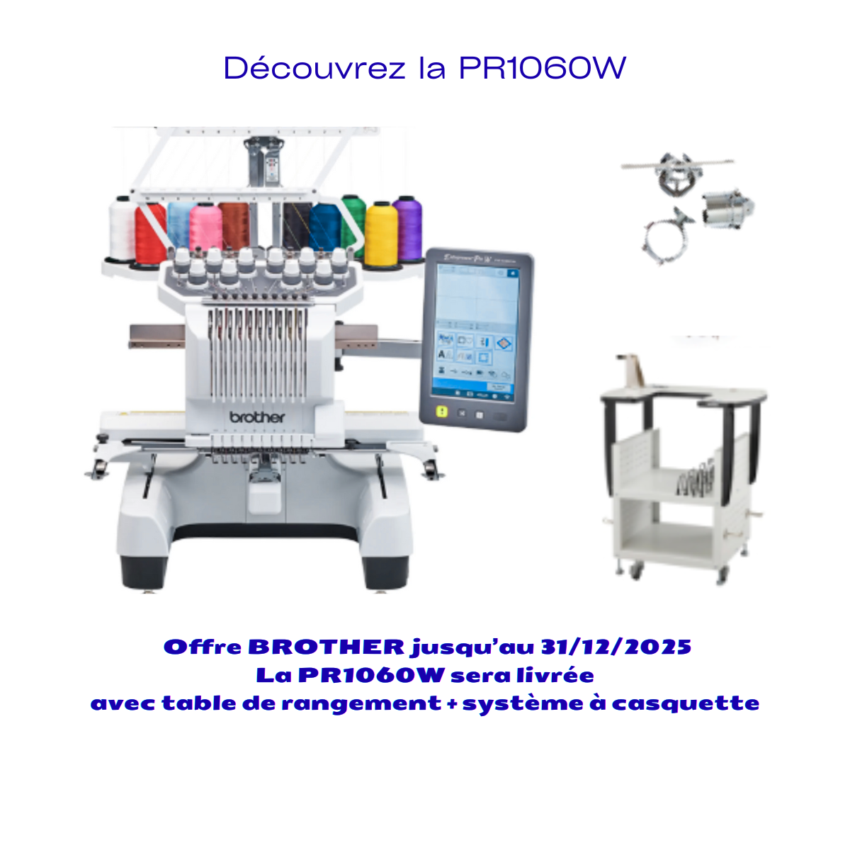 BROTHER PR1060W Machine à broder semi-professionnelle 10 aiguilles