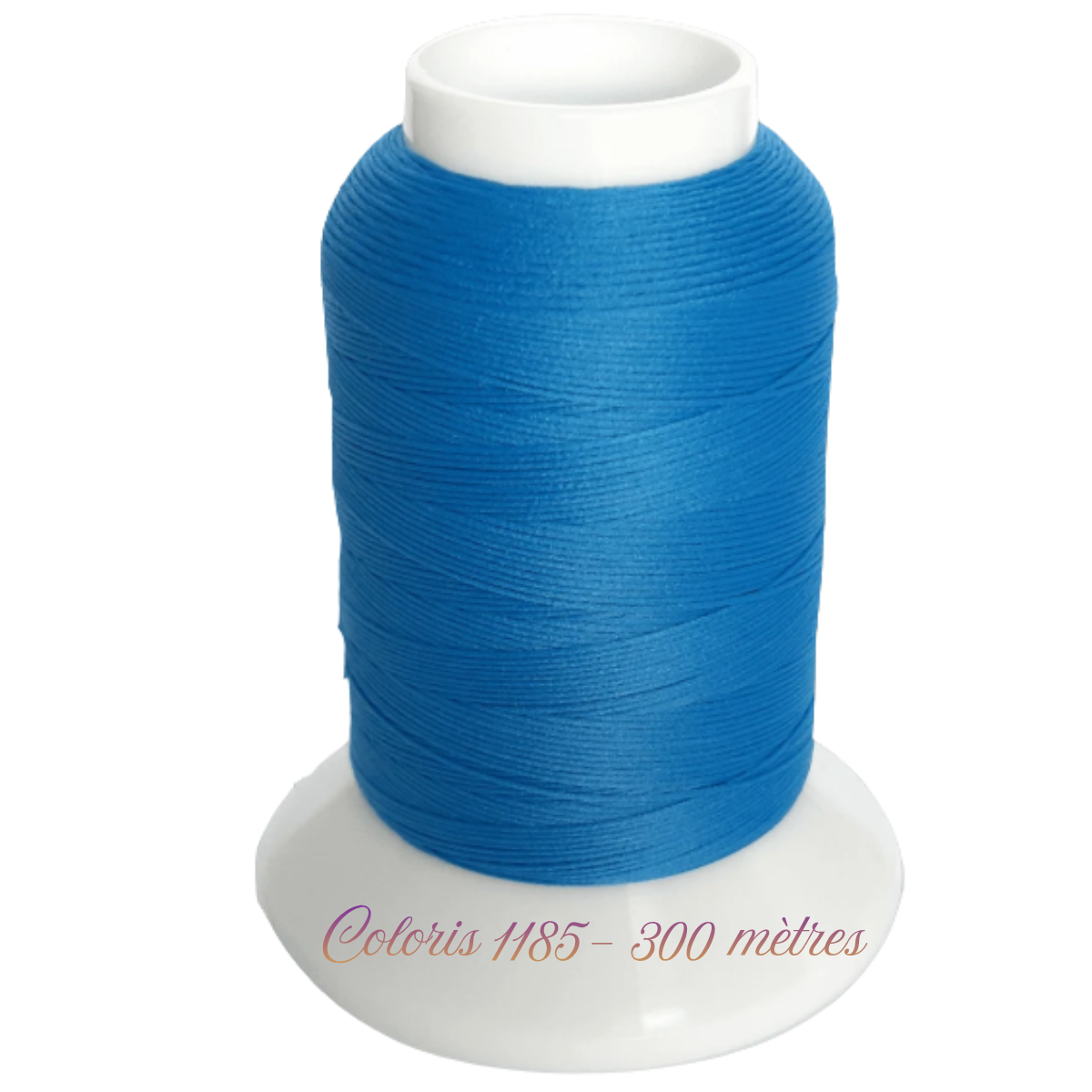 Fil mousse extra fort à surjeter coloris 1185 Bleu Niçois Fujix cône de 300 mètres