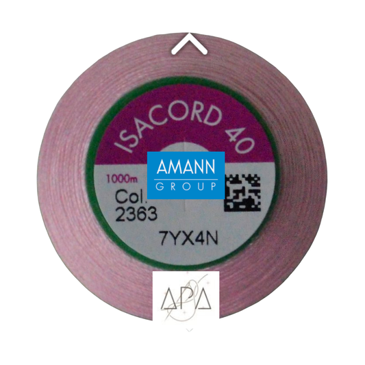 Fil à broder Isacord 40 polyester 1000 mètres coloris 2363 rose clair
