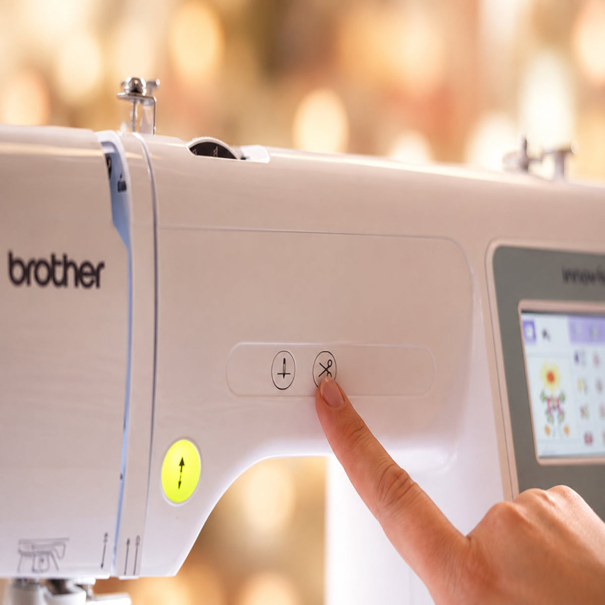 brodeuse m340e coupe fil par appui touche