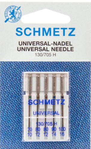 Blister 5 aiguilles SCHMETZ universelle 130/705 H diamètre 1x70 2x80 1x90 1x100