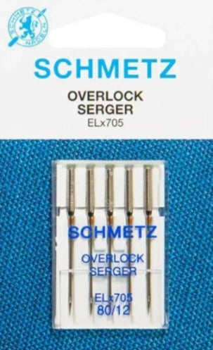 Blister 5 aiguilles pour surfileuse Schmetz diamètre 80 ELx705