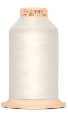 Fil Gutermann TERA 180 de 5000 mètres coloris 111 blanc cassé