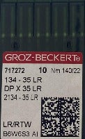 Plaquette de 10 aiguilles GROZ BECKERT 134-35 LR/2134-35 LR Nm 140/22 717272 et tous diametres