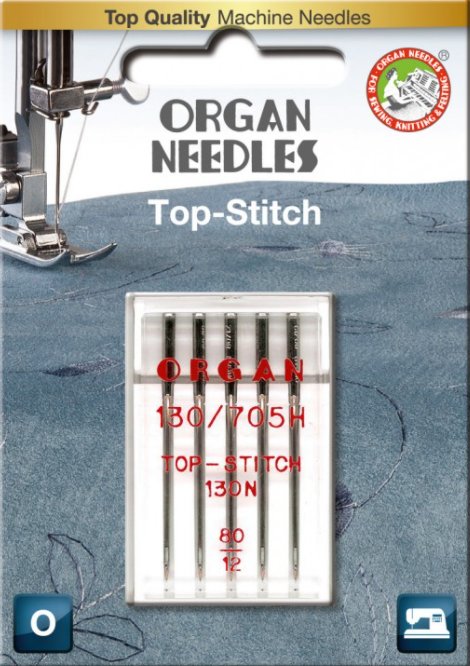 Diametre 80. Blister de 5 Aiguilles ORGAN pour SURPIQURE ET POINT ARRIERE