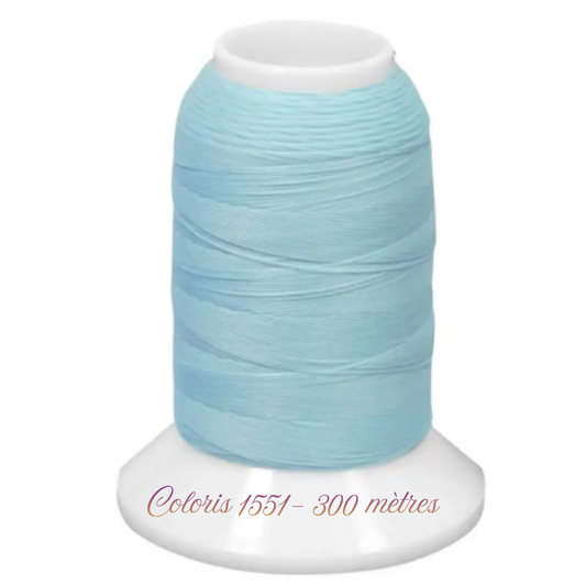 Fil mousse extra fort à surjeter coloris 1551 bleu ciel  Fujix cône de 300 mètres