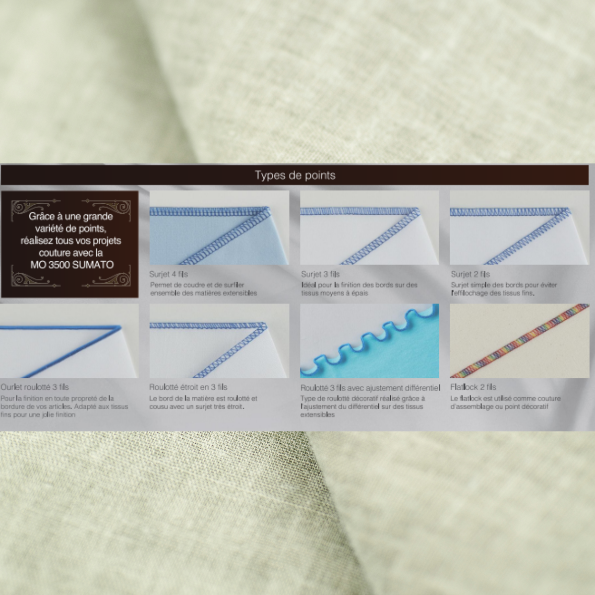 JUKI MO3500 Sumato Surjeteuse 4 fils à enfilage automatique - garantie 5 ans