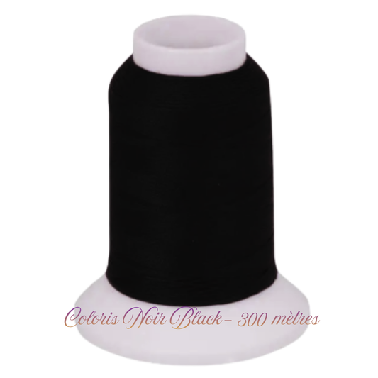 Fil mousse extra fort à surjeter coloris Noir/Black Fujix cône de 300 mètres