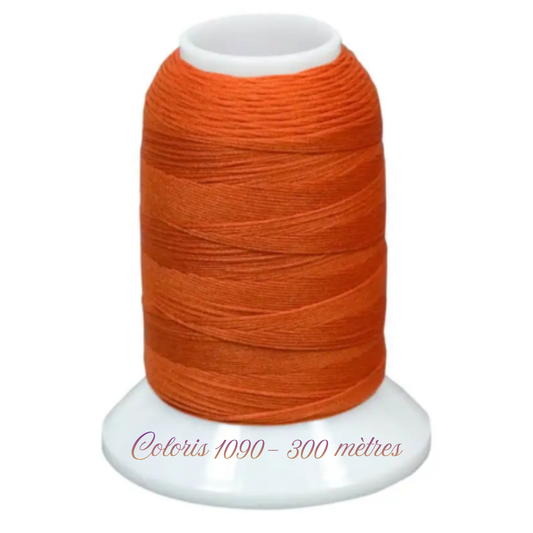 Fil mousse extra fort à surjeter coloris 1090 Rouille/Orange  Fujix cône de 300 mètres