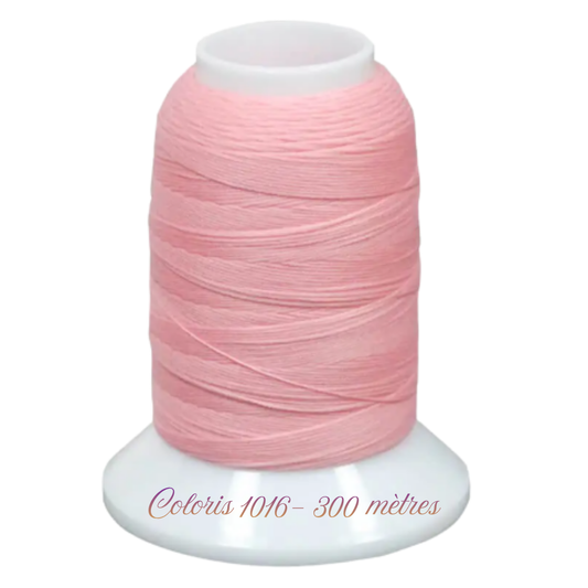Fil mousse extra fort à surjeter Fujix coloris 1016 rose clair cône de 300 mètres