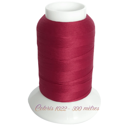 Fil mousse extra fort à surjeter Fujix 1022 rouge profond cône de 300 mètres