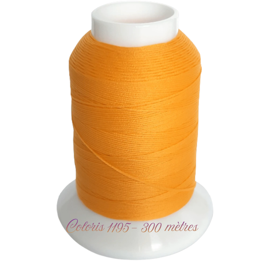 Fil mousse extra fort à surjeter Fujix coloris 1195 Orange cône de 300 mètres