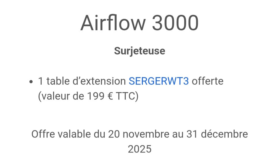 Surjeteuse à enfilage automatique AIRFLOW 3000 de BROTHER