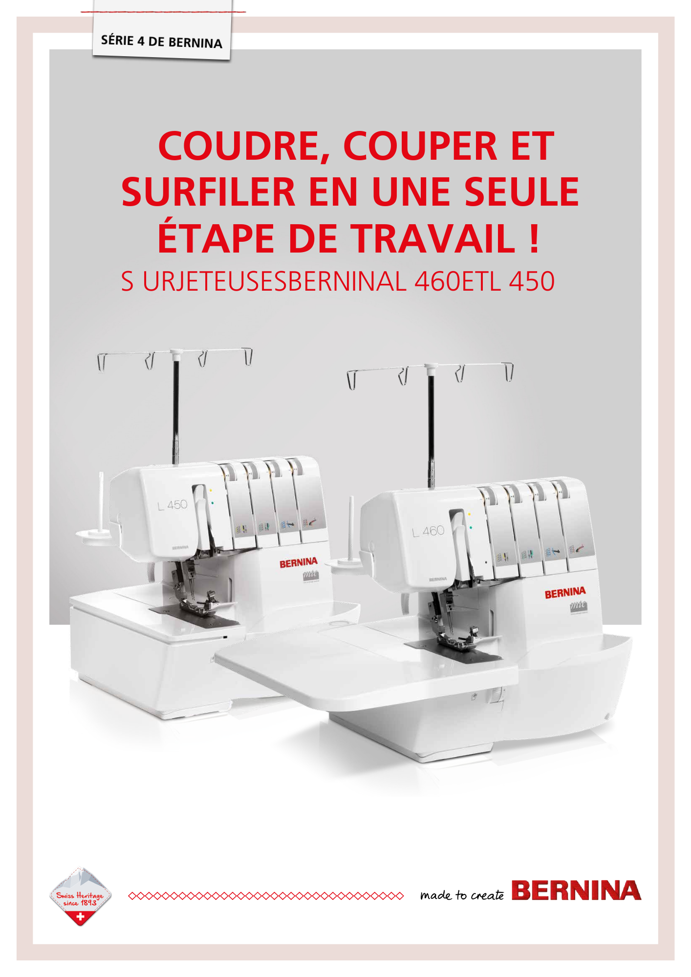 BERNINA Surfileuse-surjeteuse L450 Overlock 4 fils avec éclairage LED
