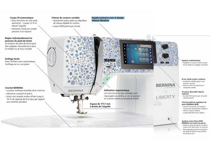 BERNINA B495 Liberty Edition - Machine à coudre design Liberty avec trolley + housse inclus