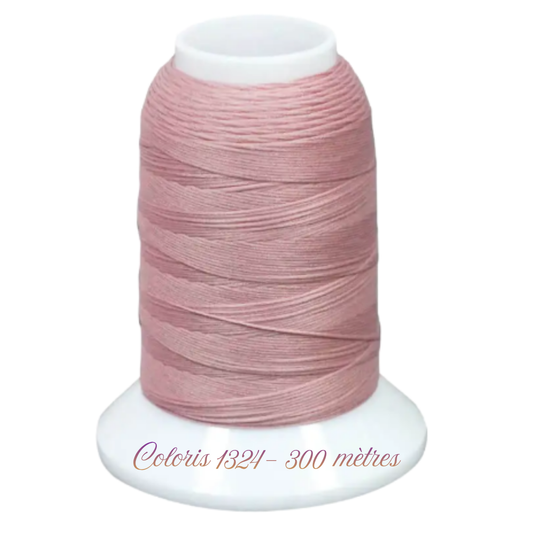 Fil mousse extra fort à surjeter Fujix coloris 1324 rose ancien cône de 300 mètres