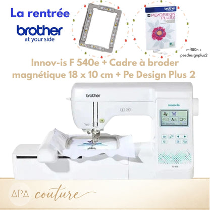 BROTHER Innovis F540E Brodeuse AVEC cadre à broder magnétique ET logiciel PE Design plus