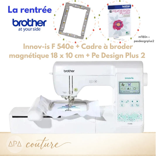 BROTHER Innovis F540E Brodeuse AVEC cadre à broder magnétique ET logiciel PE Design plus