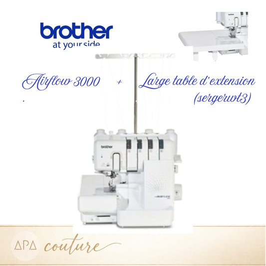 BROTHER AIRFLOW 3000 Surjeteuse à enfilage automatique AVEC table d'extension