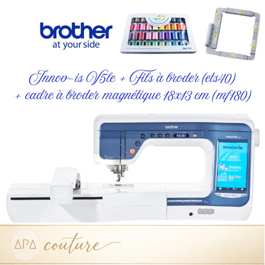 BROTHER Innovis V5 Limited Edition Machine à coudre brodeuse AVEC cadre et fils à broder