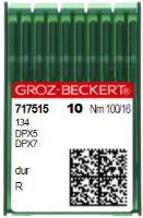 Diamètre 100. Plaquette de 10 aiguilles pour machine plate DURKOPP ADLER simple entrainement également compatible pour machine industrielle PFAFF, JUKI, SEWMAQ... marque GROZ BECKERT  Système à aiguille 134 Les aiguilles DUR de Groz-Beckert sont dotées d’un revêtement nouveau chromé, appliqué selon un processus de revêtement spécial. Le revêtement amélioré optimise la protection contre l’usure