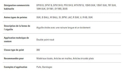 Plaquette de 10 aiguilles GROZ BECKERT 134 FG/SUK /DPX5/135X5/135X7 FG Nm 80/12 717775