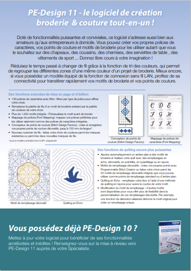 BROTHER LOGICIEL DE BRODERIE PE DESIGN Version 11