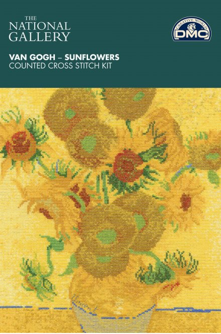 KIT DE POINT DE CROIX COMPTE DMC " VAN GOGH - SUNFLOWERS "