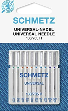 Combi 10 Aiguilles SCHMETZ | Universal | 130/705 H | Grosseur d'aiguille: 2x 70/10, 3x 80/12, 3x 90/14 et 2x 100/16