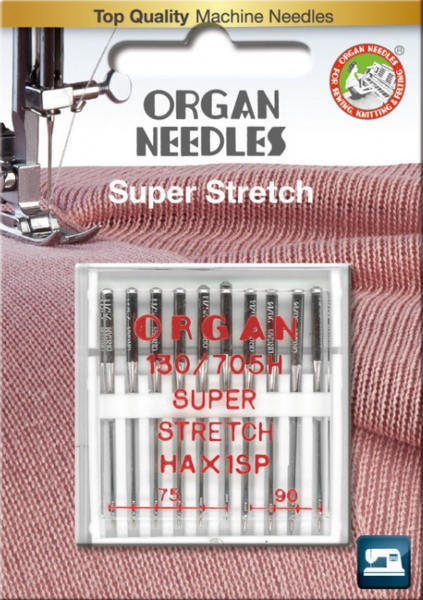 Combiné 10 aiguilles ORGAN Super Stretch 130/705 HAX1SP diamètre 6x75/11 4x90/14