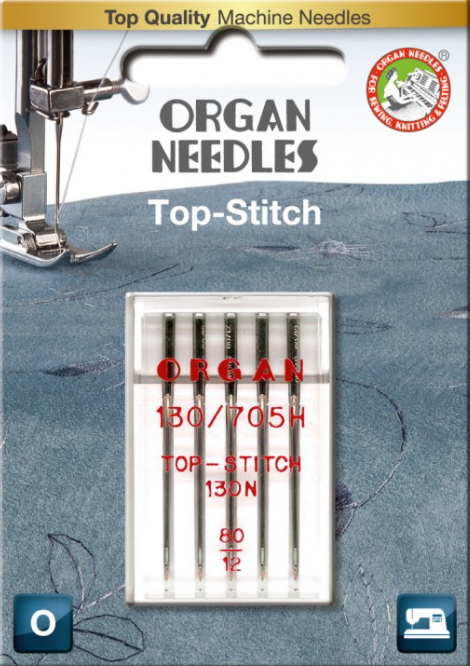 Diametre 80. Blister de 5 Aiguilles ORGAN pour SURPIQURE ET POINT ARRIERE 